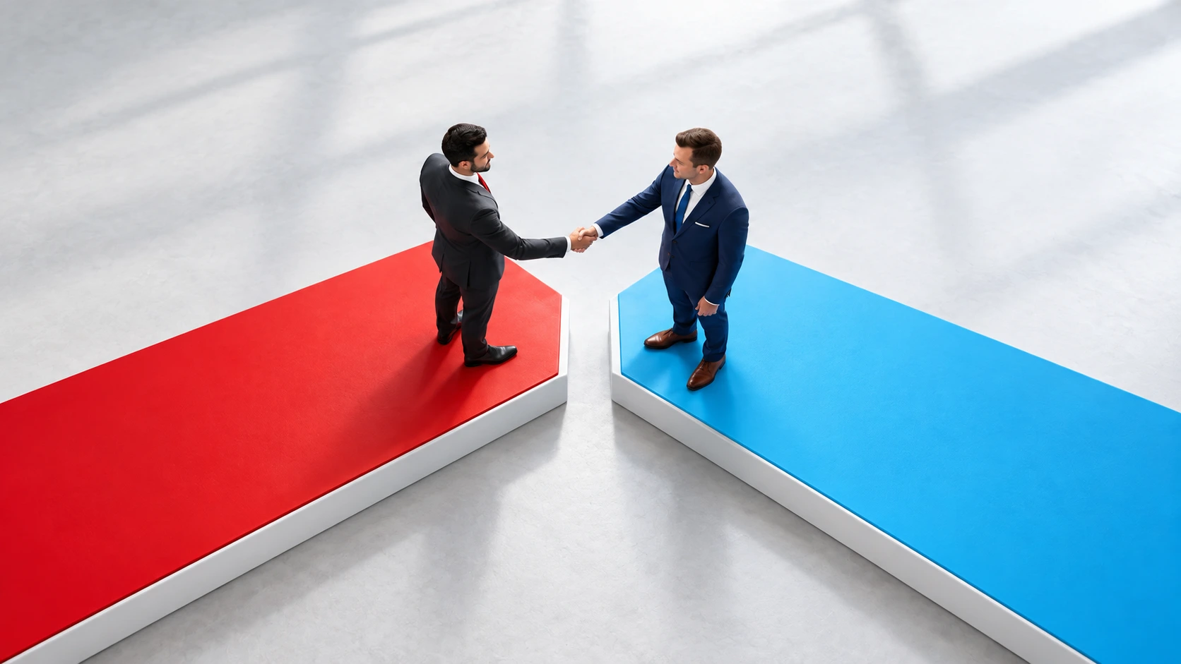 Business partners shaking hands to build a long-term partnership